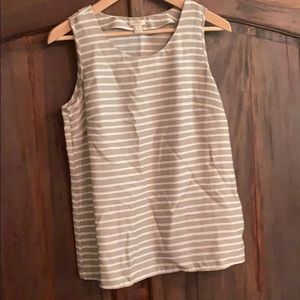J.Crew Grey & White Striped Sleeveless Tank Top 8